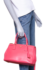 PRADA GALLERIA MEDIUM DOUBLE ZÍPER SAFFIANO PINK