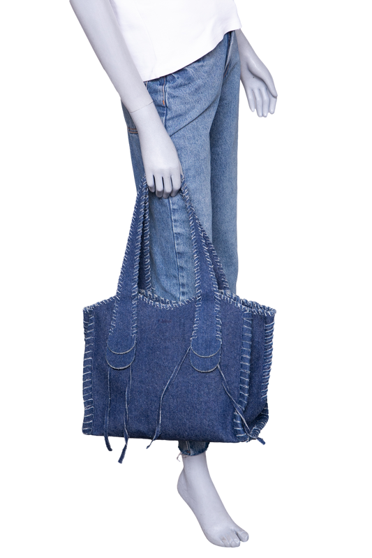 CHLOÉ MONTY MEDIUM TOTE BAG DENIM