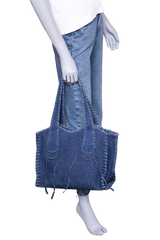 CHLOÉ MONTY MEDIUM TOTE BAG DENIM