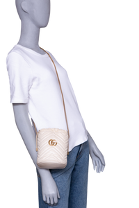 GUCCI BUCKET MINI GG MARMONT OFF WHITE
