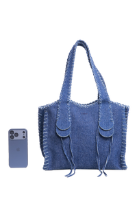CHLOÉ MONTY MEDIUM TOTE BAG DENIM