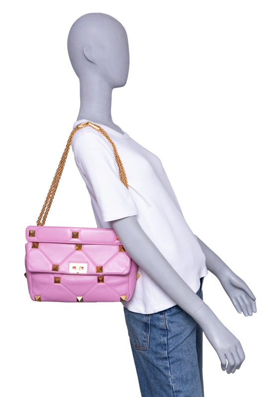VALENTINO ROMAN STUD LARGE LIGHT PURPLE