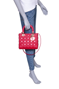 DIOR LADY DIOR MEDIUM CANNAGE CHERRY RED