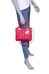 DIOR LADY DIOR MEDIUM CANNAGE CHERRY RED