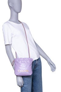 CHANEL MINI 22 SHINY CALFSKIN QUILTED LIGHT PURPLE