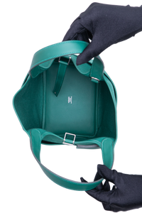 HERMÈS PICOTIN 18 CARGO TOILE GOELAND & SWIFT VERT VERTIGO