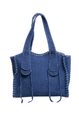 CHLOÉ MONTY MEDIUM TOTE BAG DENIM