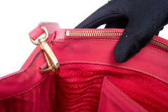 PRADA GALLERIA MEDIUM DOUBLE ZÍPER SAFFIANO PINK