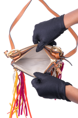 CHLOÉ JANE SMALL TASSEL TRIM BROWN/MULTICOLOR