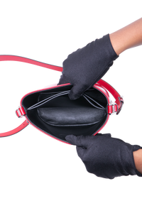 PRADA MINI BUCKET BAG BRUSHED LEATHER SCARLATTO