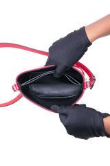 PRADA MINI BUCKET BAG BRUSHED LEATHER SCARLATTO