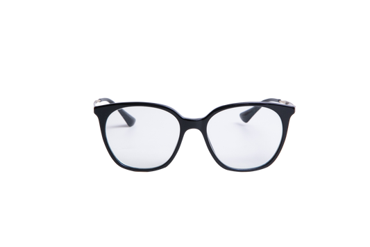PRADA EYEWEAR SQUARE ACETATE BLACK/METAL SILVER