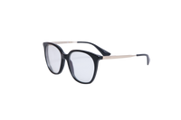 PRADA EYEWEAR SQUARE ACETATE BLACK/METAL SILVER