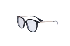 PRADA EYEWEAR SQUARE ACETATE BLACK/METAL SILVER
