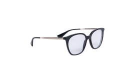 PRADA EYEWEAR SQUARE ACETATE BLACK/METAL SILVER