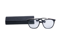 PRADA EYEWEAR SQUARE ACETATE BLACK/METAL SILVER