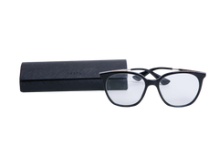 PRADA EYEWEAR SQUARE ACETATE BLACK/METAL SILVER