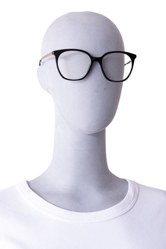 PRADA EYEWEAR SQUARE ACETATE BLACK/METAL SILVER