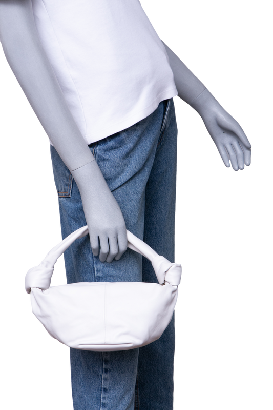 BOTTEGA VENETA DOUBLE KNOT MINI WHITE