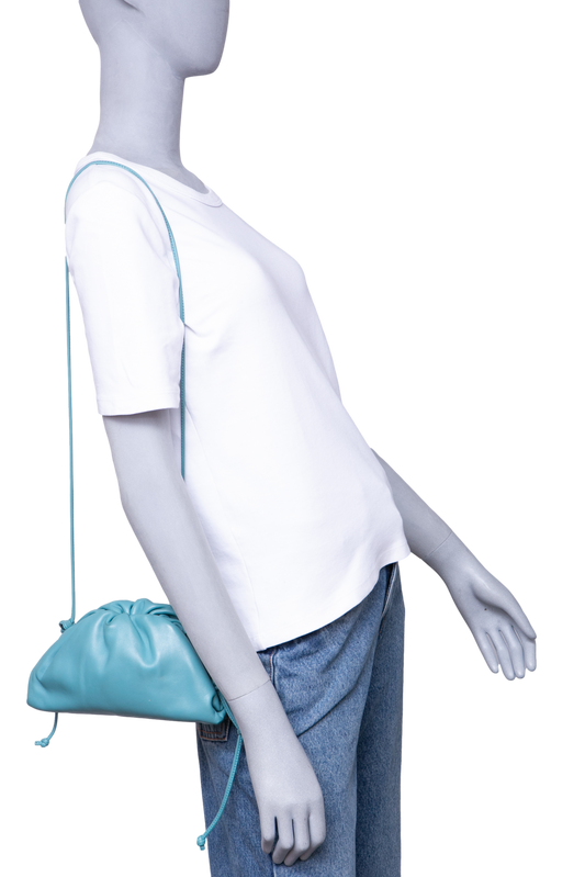 BOTTEGA VENETA MINI POUCH CALFSKIN TURQUOISE