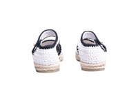CHANEL INTERLOCKING CROCHET B&W ESPADRILLE - 36 BR