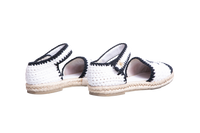 CHANEL INTERLOCKING CROCHET B&W ESPADRILLE - 36 BR