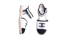 CHANEL INTERLOCKING CROCHET B&W ESPADRILLE - 36 BR