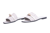 HERMÈS SANDAL GIULIA SUEDE AND SHINY JAVA LIZARD GREY - 39 BR