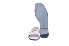 HERMÈS SANDAL GIULIA SUEDE AND SHINY JAVA LIZARD GREY - 39 BR