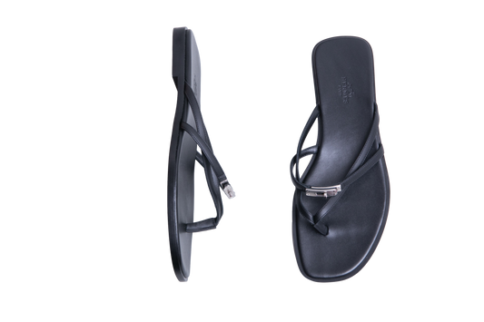 HERMÈS SANDAL MISS CALFSKIN BLACK - 38 BR