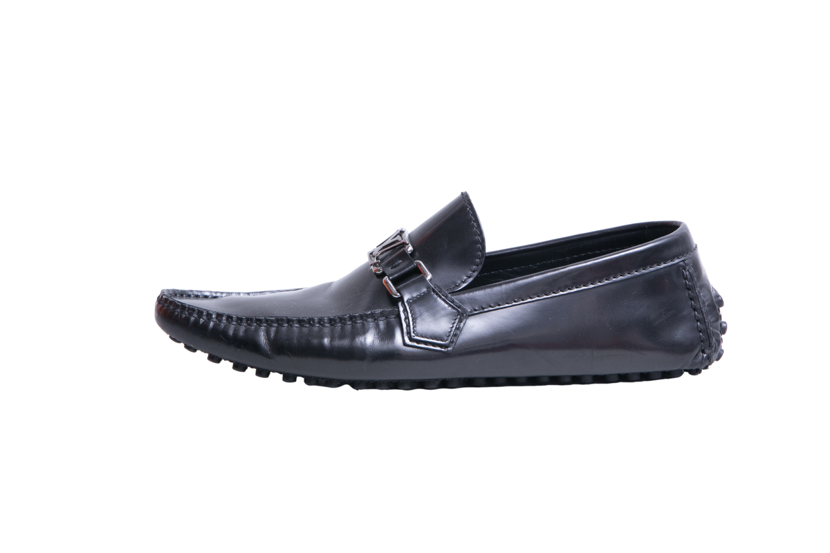 LOUIS VUITTON MOCASSIN MONTE CARO LEATHER BLACK - 39 BR