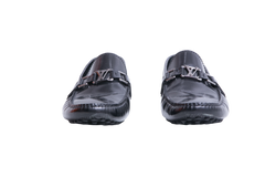 LOUIS VUITTON MOCASSIN MONTE CARO LEATHER BLACK - 39 BR