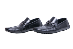LOUIS VUITTON MOCASSIN MONTE CARO LEATHER BLACK - 39 BR