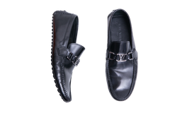 LOUIS VUITTON MOCASSIN MONTE CARO LEATHER BLACK - 39 BR