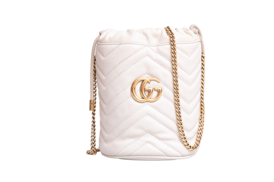 GUCCI BUCKET MINI GG MARMONT OFF WHITE