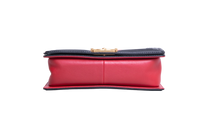 CHANEL BOY MEDIUM LAMSBKIN RED/BLACK HDW GOLD