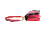 CHANEL BOY MEDIUM LAMSBKIN RED/BLACK HDW GOLD
