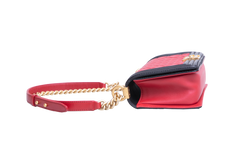CHANEL BOY MEDIUM LAMSBKIN RED/BLACK HDW GOLD