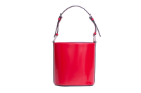 PRADA MINI BUCKET BAG BRUSHED LEATHER SCARLATTO
