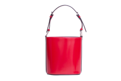 PRADA MINI BUCKET BAG BRUSHED LEATHER SCARLATTO