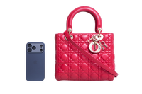 DIOR LADY DIOR MEDIUM CANNAGE CHERRY RED