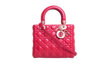DIOR LADY DIOR MEDIUM CANNAGE CHERRY RED