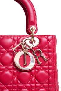 DIOR LADY DIOR MEDIUM CANNAGE CHERRY RED