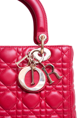 DIOR LADY DIOR MEDIUM CANNAGE CHERRY RED