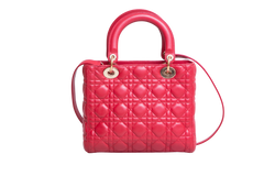 DIOR LADY DIOR MEDIUM CANNAGE CHERRY RED