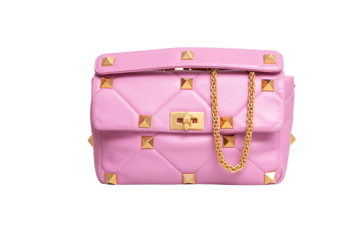 VALENTINO ROMAN STUD LARGE LIGHT PURPLE