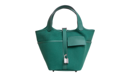 HERMÈS PICOTIN 18 CARGO TOILE GOELAND & SWIFT VERT VERTIGO