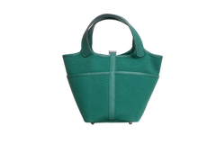 HERMÈS PICOTIN 18 CARGO TOILE GOELAND & SWIFT VERT VERTIGO