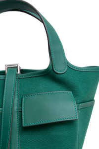 HERMÈS PICOTIN 18 CARGO TOILE GOELAND & SWIFT VERT VERTIGO