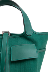 HERMÈS PICOTIN 18 CARGO TOILE GOELAND & SWIFT VERT VERTIGO